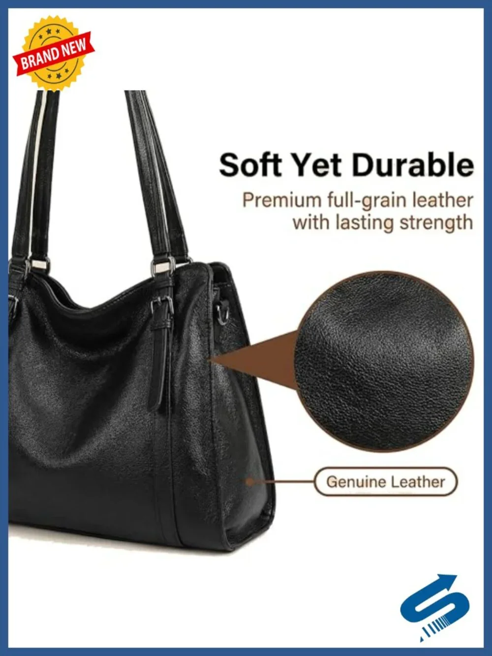 Genuine Leather Hobo Bag Women Crossbody Shoulder Purse Adjustable Strap Handbag